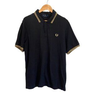 Fred Perry polo black champagne twin tipped shirt XXL